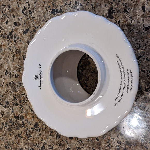 Candle Topper Home Interior 6" Shade Spring Floral Shade Cutouts Ceramic Decor - Picture 4 of 5